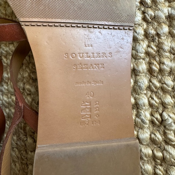 Sézane Adeline low sandals in natural heritage leather sz 40 - Picture 8 of 12